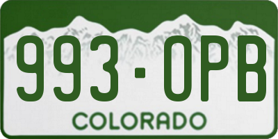 CO license plate 993OPB