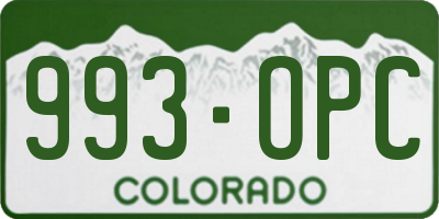 CO license plate 993OPC
