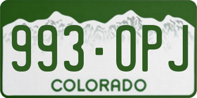 CO license plate 993OPJ