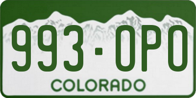 CO license plate 993OPO
