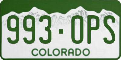CO license plate 993OPS