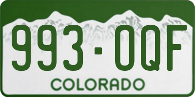 CO license plate 993OQF