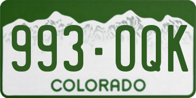 CO license plate 993OQK