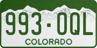CO license plate 993OQL
