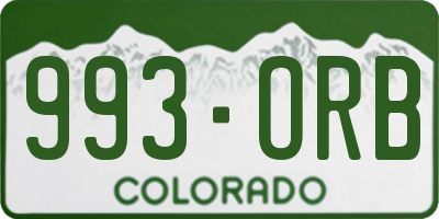 CO license plate 993ORB
