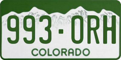 CO license plate 993ORH