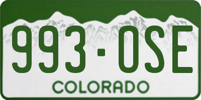 CO license plate 993OSE