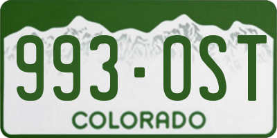 CO license plate 993OST