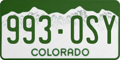 CO license plate 993OSY