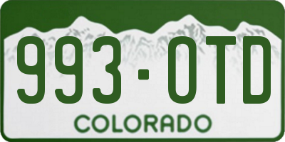 CO license plate 993OTD