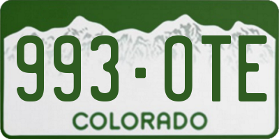 CO license plate 993OTE