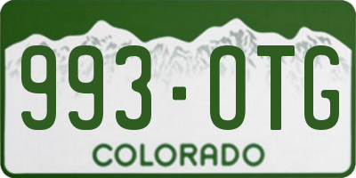 CO license plate 993OTG