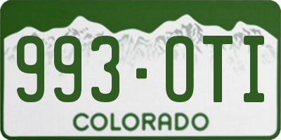 CO license plate 993OTI