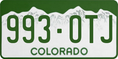 CO license plate 993OTJ