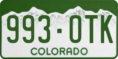 CO license plate 993OTK