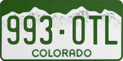 CO license plate 993OTL