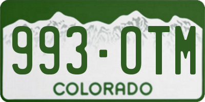 CO license plate 993OTM