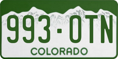 CO license plate 993OTN