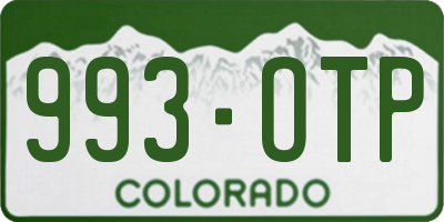 CO license plate 993OTP