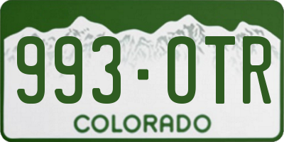 CO license plate 993OTR