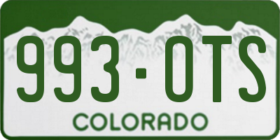 CO license plate 993OTS