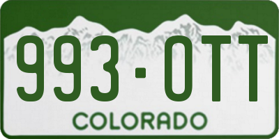 CO license plate 993OTT