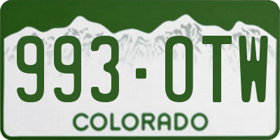 CO license plate 993OTW