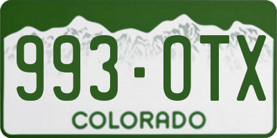 CO license plate 993OTX
