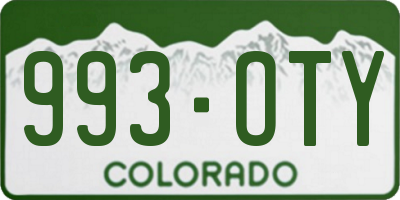 CO license plate 993OTY