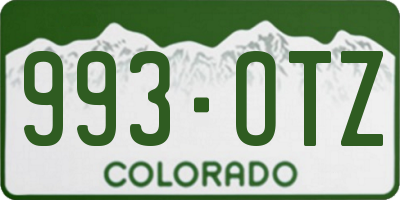 CO license plate 993OTZ