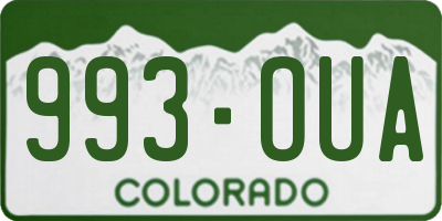 CO license plate 993OUA