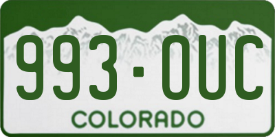 CO license plate 993OUC