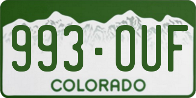 CO license plate 993OUF