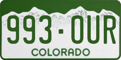 CO license plate 993OUR