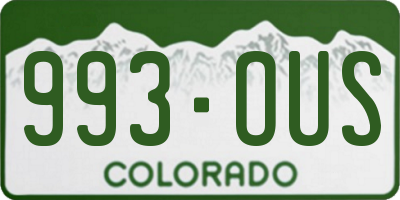 CO license plate 993OUS