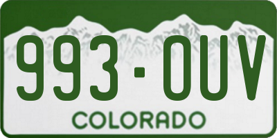 CO license plate 993OUV