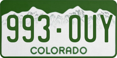 CO license plate 993OUY