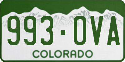 CO license plate 993OVA
