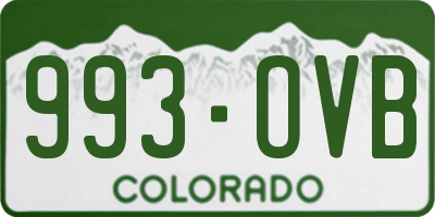 CO license plate 993OVB