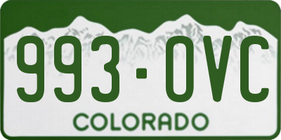 CO license plate 993OVC