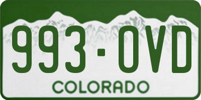 CO license plate 993OVD