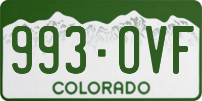 CO license plate 993OVF