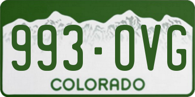 CO license plate 993OVG