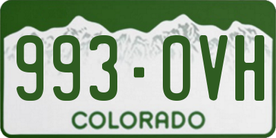 CO license plate 993OVH