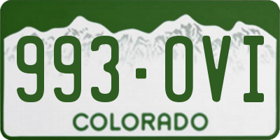 CO license plate 993OVI