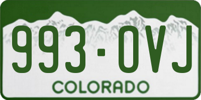 CO license plate 993OVJ