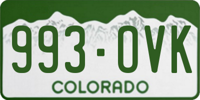CO license plate 993OVK