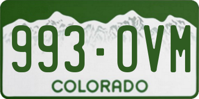 CO license plate 993OVM