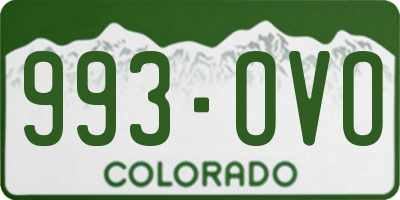 CO license plate 993OVO