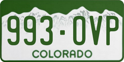 CO license plate 993OVP